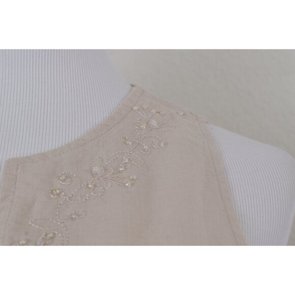 Vintage Linen/Cotton‎ Embroidered Tunic Blouse - Picture 5 of 10